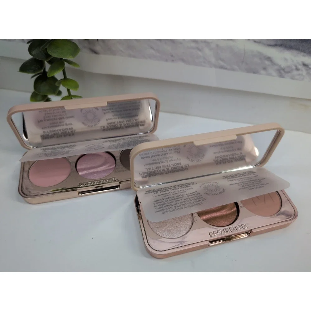 NEW LOT 2!😍Morphe 3-Pan Eyeshadow Palette Dream Sequins & Tulle Order Pink Gold